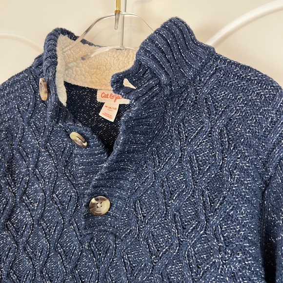 Cat and Jack Boy's Pullover Navy Cable Knit Sweater - Picture 3 of 5